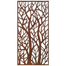Metal outdoor wall art canada. Stratco Forest Aluminum Privacy Screen Wall Art 48 In X 24 In Brown Lowe S Canada