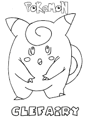 We have here coloring pages that suitable for toddlers and for preschoolers. Clefairy Pokemon Coloring Page