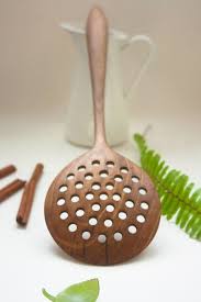 Wooden Colander Wooden Spoon Colander Skimming Spoon Walnut Etsy Wooden Kitchen Utensils Wood Spoon Carving Wood Utensils