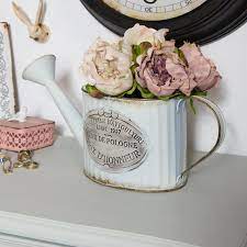 Pfaltzgraff trousseau stoneware watering can usa romantic cottage style vase shabby chic planter garden decor functional utensil holder. Metal Watering Can Style Planter Homedecor Homeideas Home Interiors Interiordecor Interiordesign In Shabby Chic French Style Furniture Shabby Chic Decor
