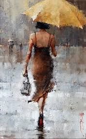 Gabriela On Twitter Le Parapluie Jaune Series 5 By Andre Kohn Art Https T Co Se8t3k4huh Twitter Fine Art Painting Art Painting Umbrella Art