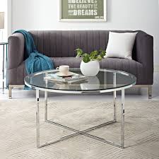 36 X Base Round Glass Chrome Coffee Table Coffee Table Round Glass Coffee Table Living Room Coffee Table