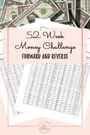 52 Week Money Challenge Forward And Reverse Printable