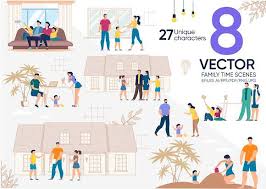 Family Time Vector Scenes In 2020 Family Time Family Vector Scenes