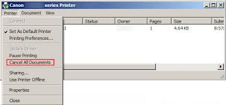 The print queue can also be accessed through system settings. Canon Knowledge Base Delete Print Jobs From The Print Queue In Windows