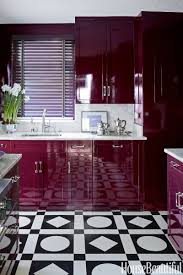 This Crazy Colorful Apartment Proves Blue And Black Do Go Together Best Kitchen Designs Kitchen Design Small Purple Kitchen