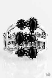 Black And Silver Ring Paparazzi Paparazzi Sticks And Stonehenge Black Stone Silver Frame Ring In 2020 Black Rings Frame Ring Black Stone