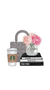 Un Cafe Pour Une Pause Shopping Youpi Bonne Journee Locked Wallpaper Fashion Wall Art Chanel Art