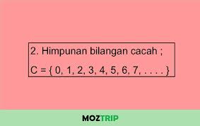 Contoh bilangan cacah kurang dari 15 contoh = { 0, 1, 2, 3, 4, 5, 6, 7, 8, 9, 10, 11, 12, 13, 14 } keterangan: Bilangan Cacah Pengertian Operasi Himpunan Dan Contoh Soal