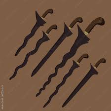 keris kris traditional weapon knife swords from Java Indonesia Malaysia  Bali Stock Vector | Adobe Stock