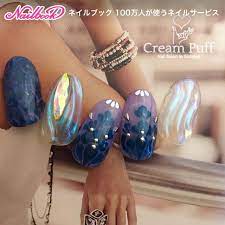 シンプル ビジュー シースルー クリア ブルー creampuffのネイルデザイン no 2117581 ネイルブック ネイルデザイン ネイル 可愛いネイル