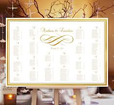 Wedding Seating Chart Poster Flourish Gold Print Ready Digital File