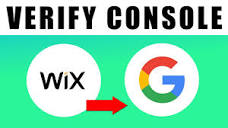 Verify Wix Website on Google Search Console (2024) - YouTube