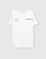 T Shirt With Pocket And Text T Shirts Clothing Man Pull Bear Italy Menst Shirts In 2020 Long Sleeve Tshirt Men Mens Tshirts Tee Shirt Designs