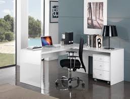 Bureau D Angle Design Avec Caisson Coloris Blanc Laque Sevina Matelpro Bureau Angle Idee Deco Chambre Moderne Decoration Bureau