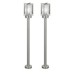 2 X Lampadaire Exterieur Jardin Terrasse Acier Verre Luminaire Sur Pied Eclairage Ip44 Lampadaire Exterieur Luminaire Luminaire Sur Pied