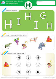 Things that start with the letter h. Letter Recognition Phonics Worksheet H Uppercase Super Simple