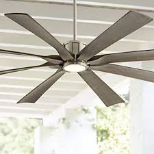 Stylish ceiling fans for every room. 70 The Defender Modern Indoor Outdoor Ceiling Fan With Light Led Dimmable Remote Control Brushed Nickel Light Wood Blades Damp Rated For Patio Porch Possini Euro Design Amazon Com