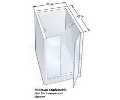 However, most experts recommend an enclosure no smaller than 36 x 36. Sizing Up A Shower Fine Homebuilding