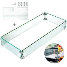 Wind guard & fire glass make your flames bigger & brighter: Fire Pit Wind Flame Guard 30 X 13 6 Windscreen Fencing Tempered Glass 8 Mm Ebay