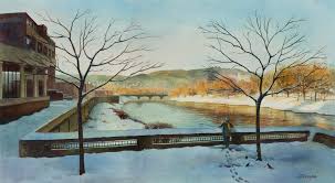 Winter Riverview Original Art Prints Color Of Life Fine Art Paper