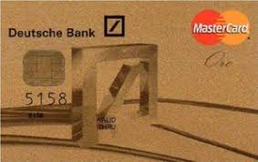 Bank Card Mastercard Gold Unembossed Deutsche Bank Spain Col Es Mc 0175