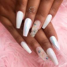 In today's nail art tutorial, i'll show you how to make 15 different and new white nail designs with the nail polish you. 33 Fancy White Coffin Nails Designs My Stylish Zoo