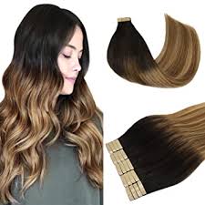 A brown ombré hair color just might be what you need for your next hair makeover! Amazon Com Lab Eh Human Hair Extensions Tape In Ombre Dark Brown To Chestnut Brown And Dirty Blonde 14 Inch 50g 20pcs Tape In Hair Extensions Skin Weft Natural Hair Extensions Beauty