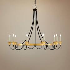 Ksana black chandelier lighting fixture farmhouse, metal pendant light large square 3 light industrial chandelier, cage chandelier crystal with steel black and gold finish 5.0 out of 5 stars 8 $139.99 $ 139. Hanlon 36 3 4 Wide Black And Gold Leaf 10 Light Chandelier 72a49 Lamps Plus Chandelier Lighting Chandelier Entry Chandelier