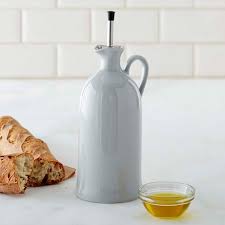 Ponsas French Porcelain Oil Container Grey Olive Oil Container Oil Dispenser Olive Oil Dispenser