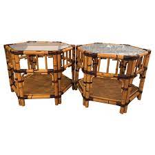 Shop our best selection of wicker / rattan top end tables & side tables to reflect your style and inspire your home. Vintage Pair Of Burnt Bamboo Rattan End Side Tables Octagonal For Sale At 1stdibs
