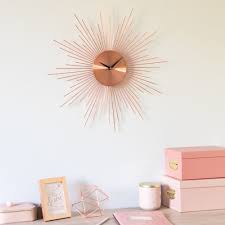 Horloge Soleil En Metal Cuivre Idee Deco Murale Deco Maison Decor De Rose