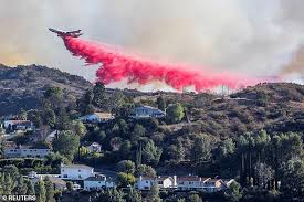Fire retardant stains LA houses in ...