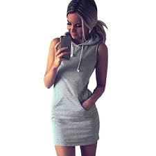 Women Tank Dress Hooded Dress Long Sleeveless Hoodies Summer Beach Casual Sundress By Lowprofile Summer Style Casual Casual Sleeveless Hoodie