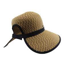 Karen Keith Tweed Straw Facesaver Hat With Ponytail Hole Setartrading Hats