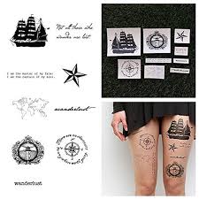 It matters not how strait the gate, how charged with punishments the scroll. Tattify Bird Compass Temporary Tattoo Guidance Set Of 2 Other Styles Available Fashionable Temporary Tattoos Buy Online In United Arab Emirates At Desertcart Ae Productid 18966058