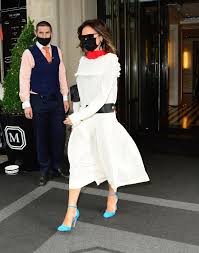 The victoria beckham spring summer 2021 collection has arrived. Victoria Beckham In A White Full Length Dress Nyc 05 25 2021 Celebs Pictures