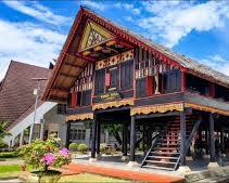 Rumoh Aceh rumah adat Aceh arsitektur tradisional, buatan AI
