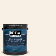 Behr's ultra white is their base. Behr Ultra 1 Gal W D 710 Creamy White Satin Enamel Exterior Paint And Primer In One 985001 The Home Depot