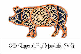 Download 3d Layered Pig Mandala Svg 4 Layers