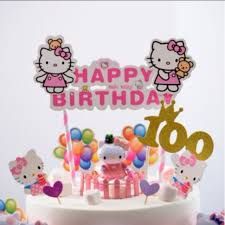 Hello kitty happy birthday cake topper. Hello Kitty Happy Birthday Cake Topper Hobbies Toys Stationery Craft Occasions Party Supplies On Carousell