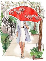 April Calendar Girl 2015 A Story Blooms In The West Village Watercolor Fashion Art Sketches