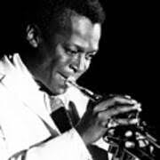 Close-up Of Miles Davis Playing Poster by Globe Photos