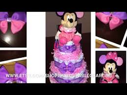 Edible rice paper cake toppers, home & garden, kitchen, dining & bar, baking accs. Minnie Mouse Diaper Cake For Baby Shower Ready For Purchase Youtube