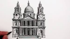 How To Draw Buildings St Paul S Cathedral London Art Drawing Famous Buildings London Drawing