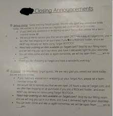 I am sorry to announce that doe's downtown office will close december 31. What Our District Wants Us To Read For Closing Announcements Target