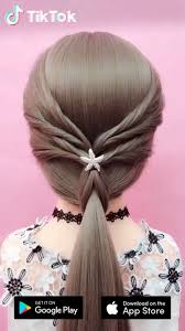 Super Easy To Try A New Hairstyle Download Tiktok Today To Find More Amazing Videos Also You Can Post Videos To Show Your Unique Hairstyles Life With Images Hair Videos