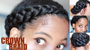 Effortless Crown Braid For Natural Hair Protective Style Natural Hair Braids Halo Braid Natural Hair Braided Crown Hairstyles
