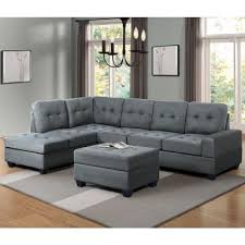 Chaise lounge sofa zu spitzenpreisen. White Tufted Leather Sectional Sofa Couch W Chaise Lounge Ottoman Living Set Faux Leather Sectional Sofas Loveseats Chaises Home Garden Worldenergy Ae