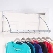 Product title over the door hanger rack with 5 hooks decorative me. Over The Door Closet Rod Multifunctional Over The Door Clothes Organizer Rack And Door Hanger For Clothing Or Towel Home And Dorm Room Storage And Organization Wish